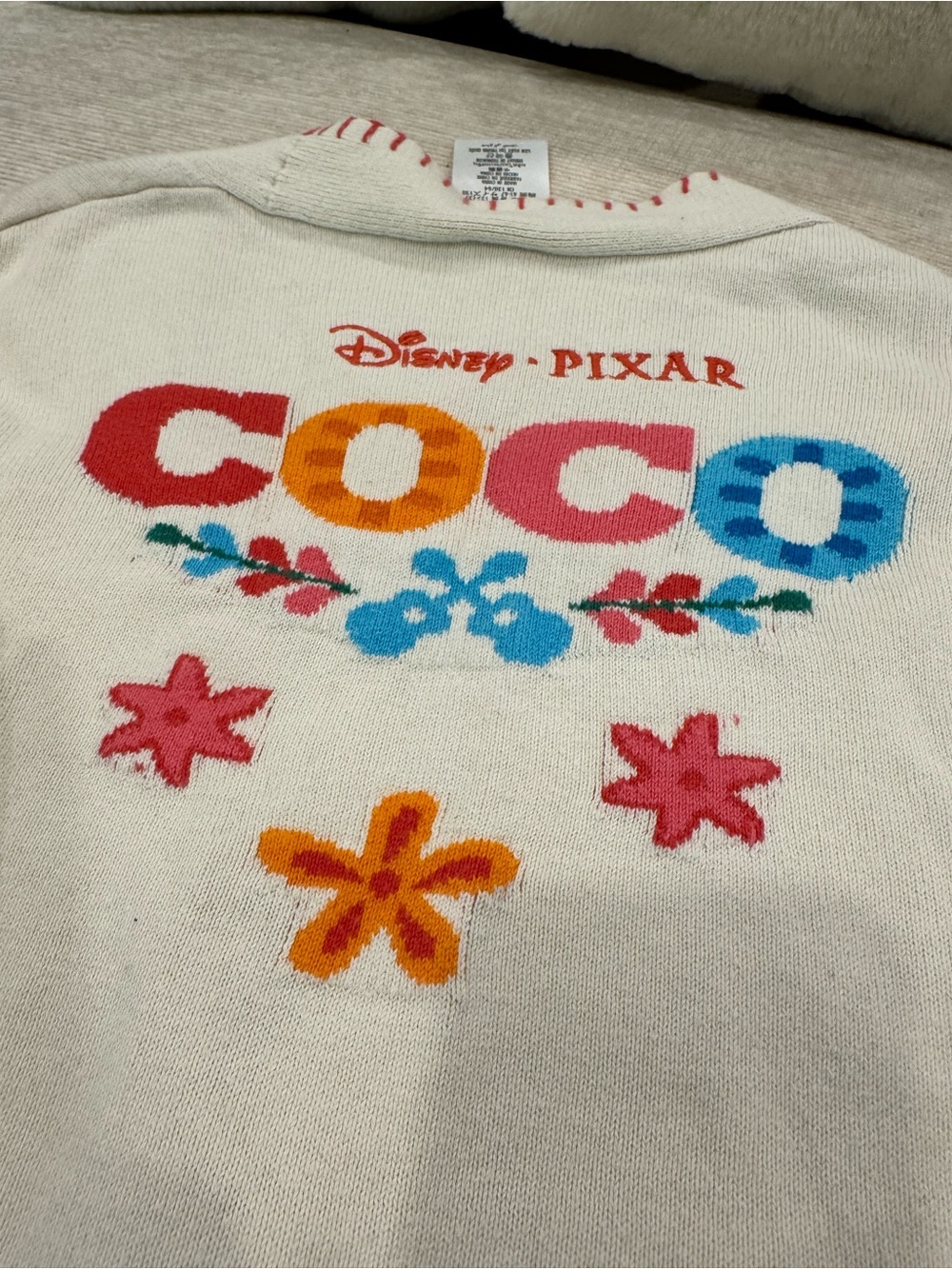 Disney Pixar Coco Cream Graphic cardigan